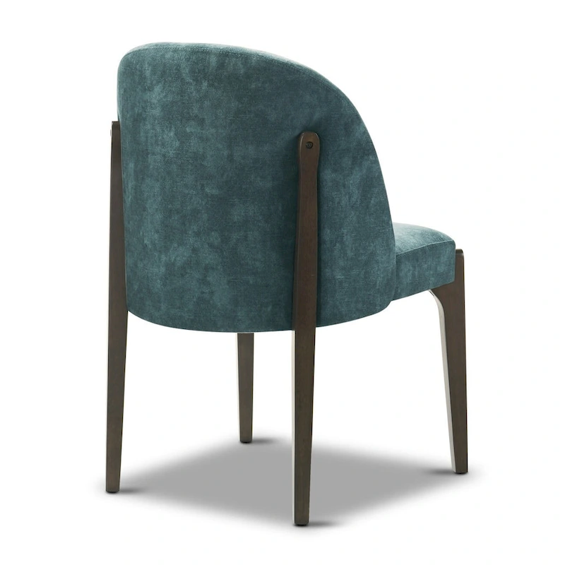 Poly & Bark Pietta Dining Chair (Set of 2) - Durable Fabric with Solid Wood Legs