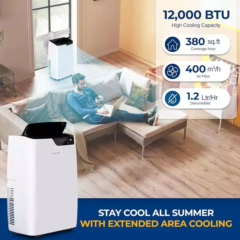 SereneLife 12,000 BTU Portable Air Conditioner & Heater