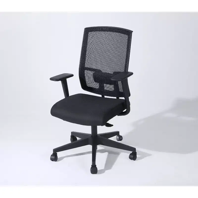 Okak Modern Mesh Ergonomic Office Chair with Adjustable Height, Swivel Chair with Metal Base, Criss Cross Chair for Study, Reading Room, Black
