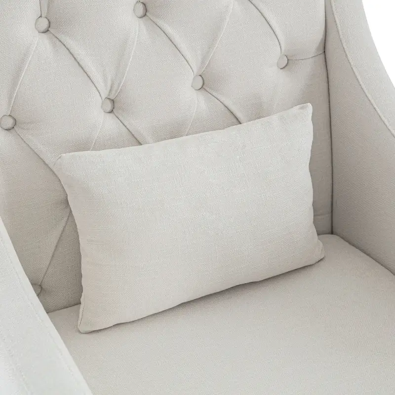 Living Room Chairs, Accent Armchair with lumbar pillow, Elegant Bedroom Reading Chair, Mid-Century Upholstered Sofa Chair