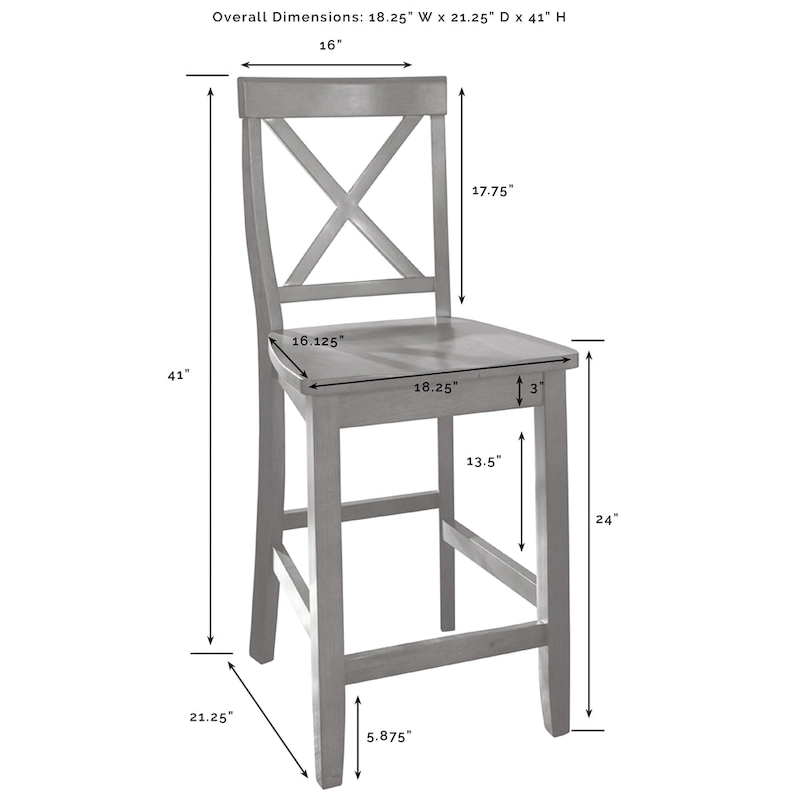 Crosley Julia Wood Top Island With X-Back Stools - 50 W x60 D x41 H