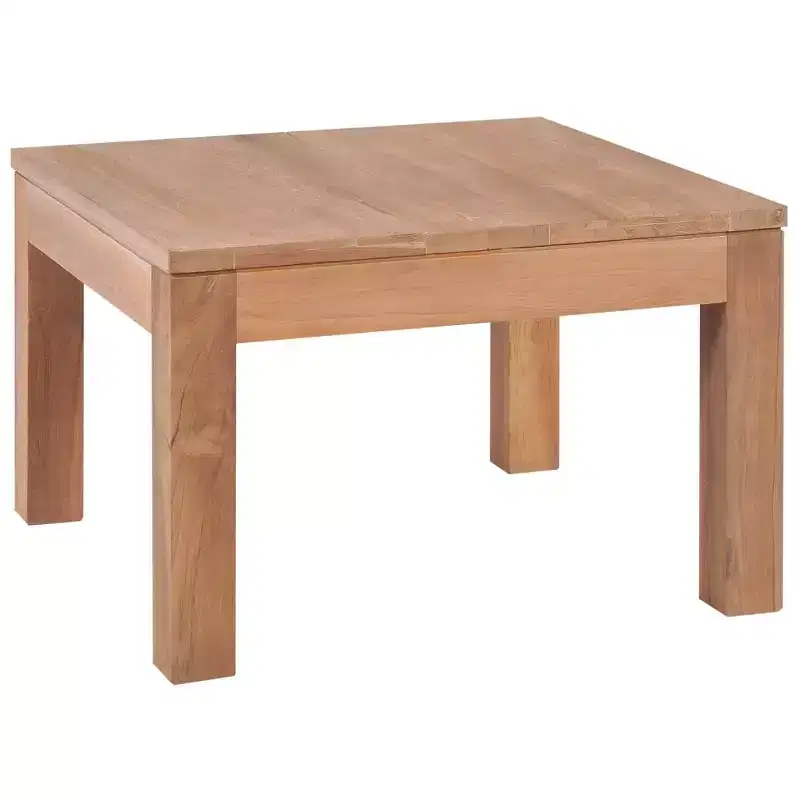 Coffee Table Natural Teak Solid Wood 23.6x23.6 in