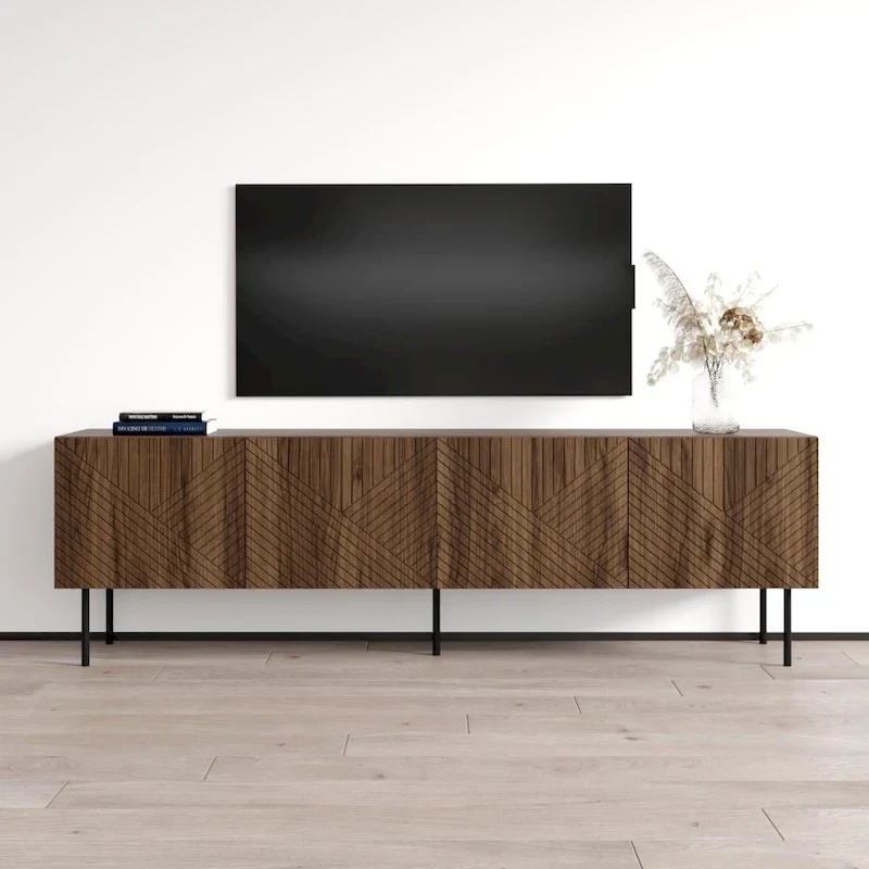 Art Deco Style TV Stand with Matte Finish for TVs up to 85