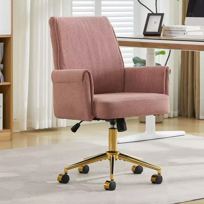 Mid-back liftable office chair, striped fabric, ergonomic. Ideal for work, study & relax