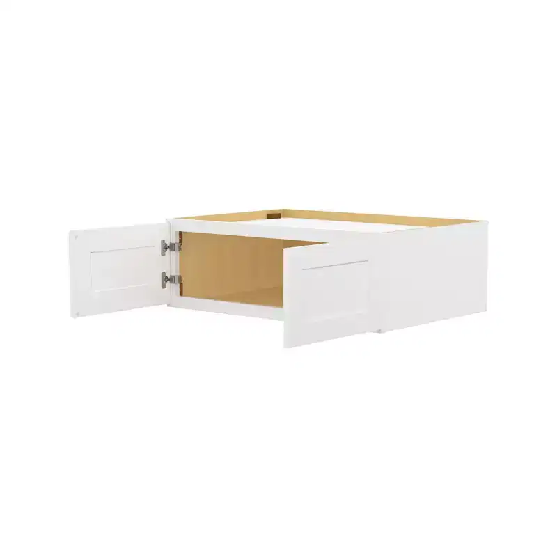 Easy-DIY 36 in W x 24 in D in Shaker White Ready to Assemble Wall Refrigerator Kitchen Cabinet with 2 Doors