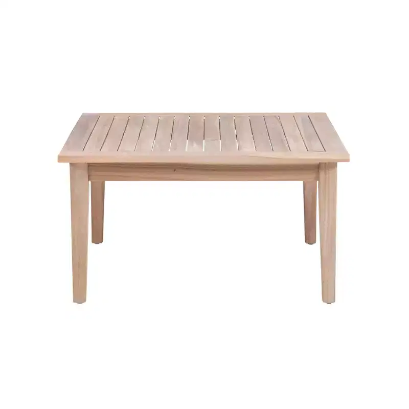 Linon 4pc Melita Acacia Sectional & Coffee Table Beige