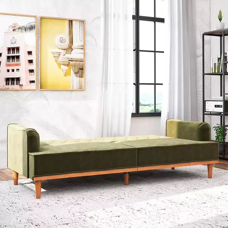 Vintage Coil Futon Convertible Sofa Bed