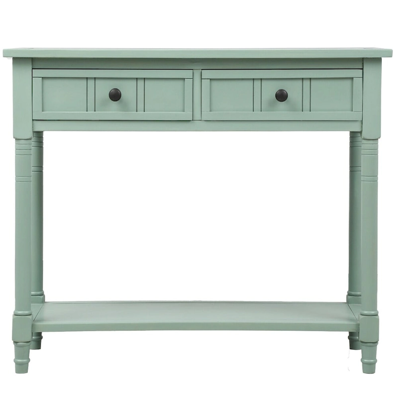 Console Table Traditional Design with Two Drawers and Bottom Shelf