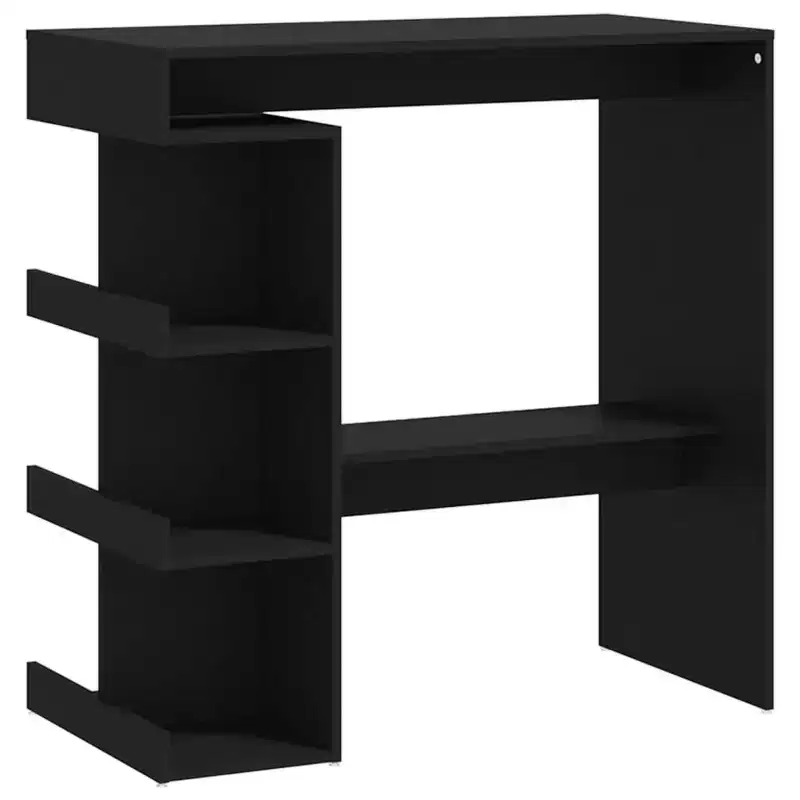 vidaXL Compact Space-Saving Bar Table with Storage Racks - 39.4x19.7x40 - Modern Design in Black