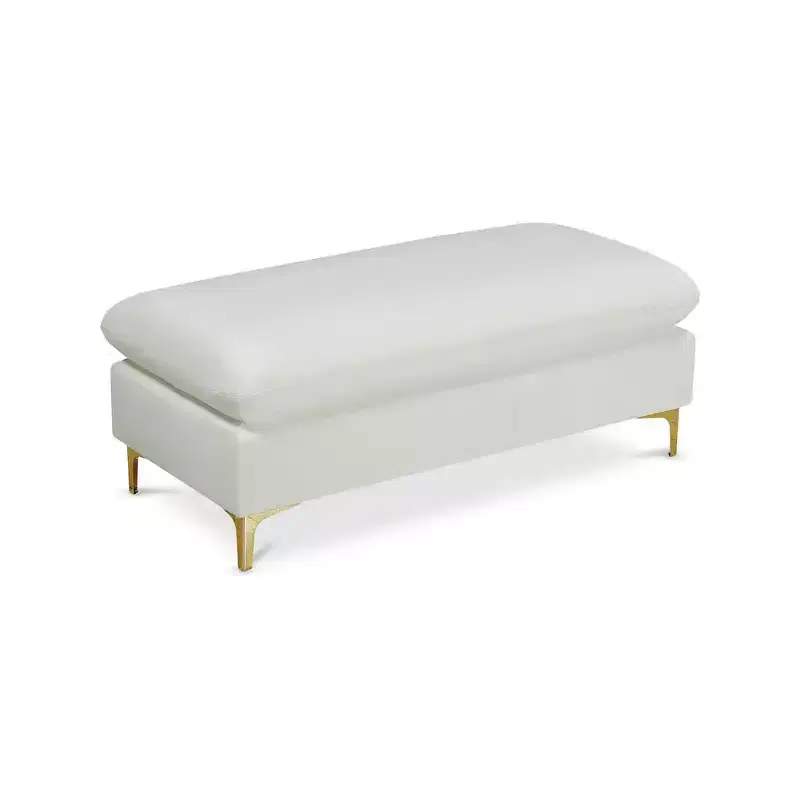 Velvet Ottoman, Modern Upholstered Footrest