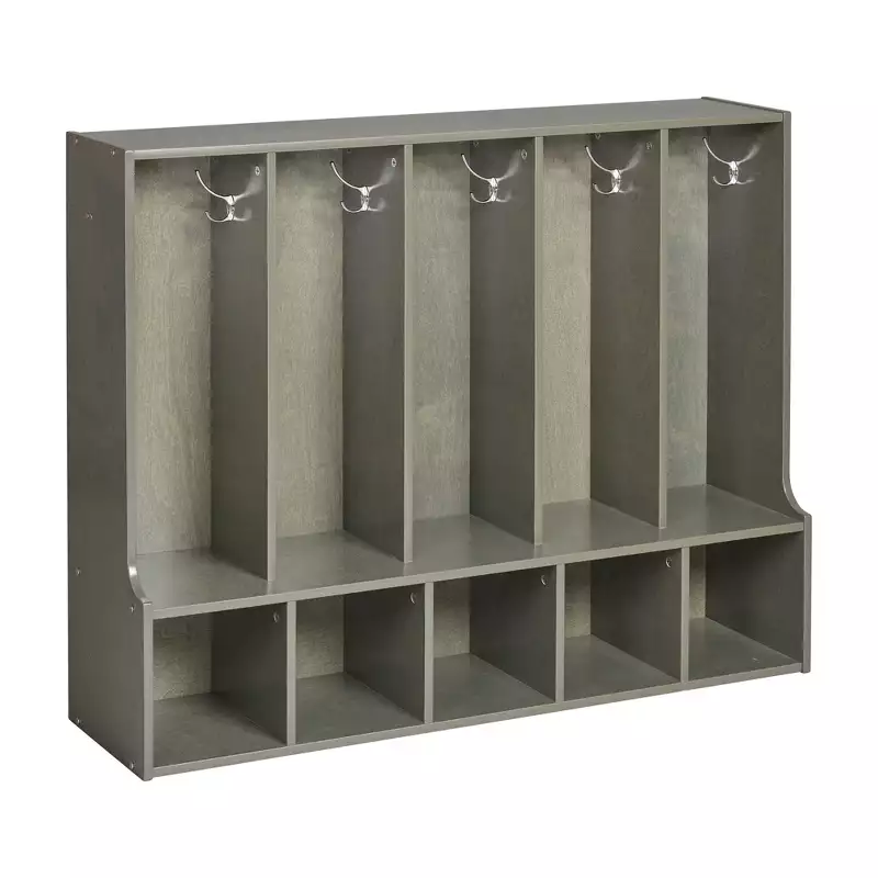 ECR4Kids Streamline 5-Section Toddler Coat Locker with Bench, Classroom Furniture