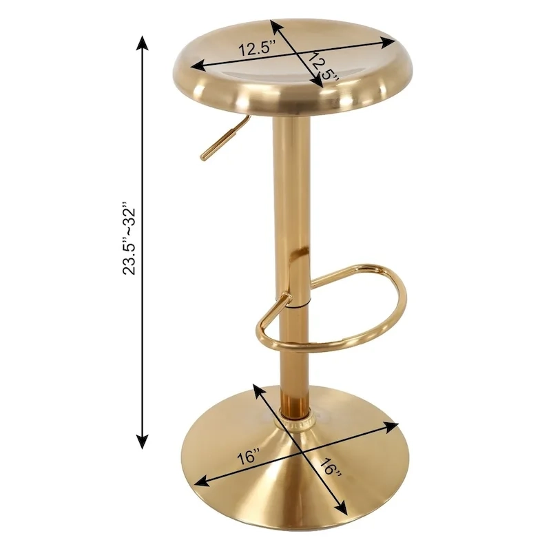 Adjustable Height Barstool in Chromed Finish