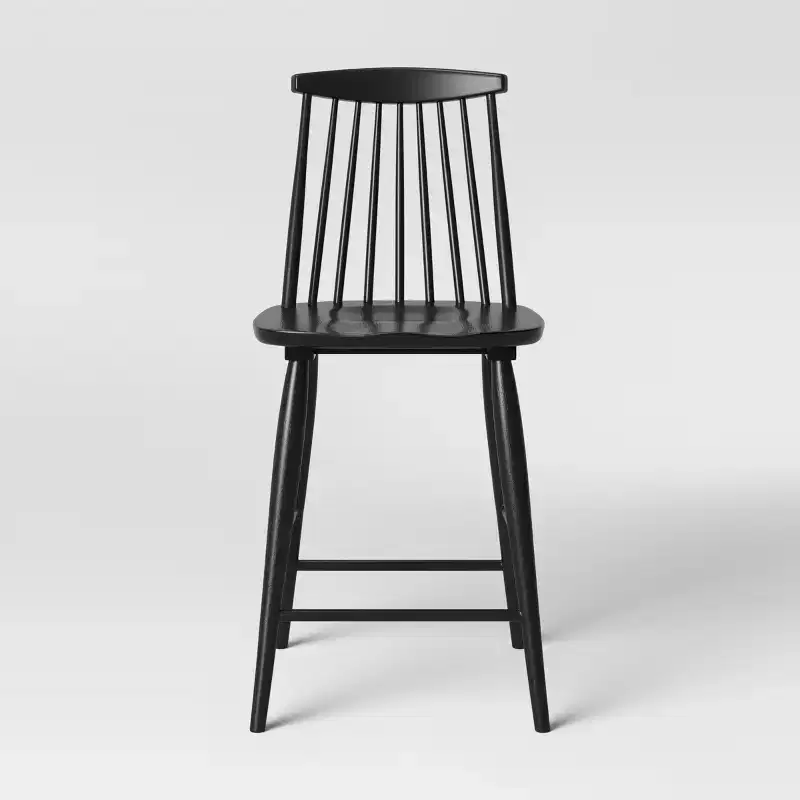 24-Inch High-Back Windsor Counter Stool with Footrest
