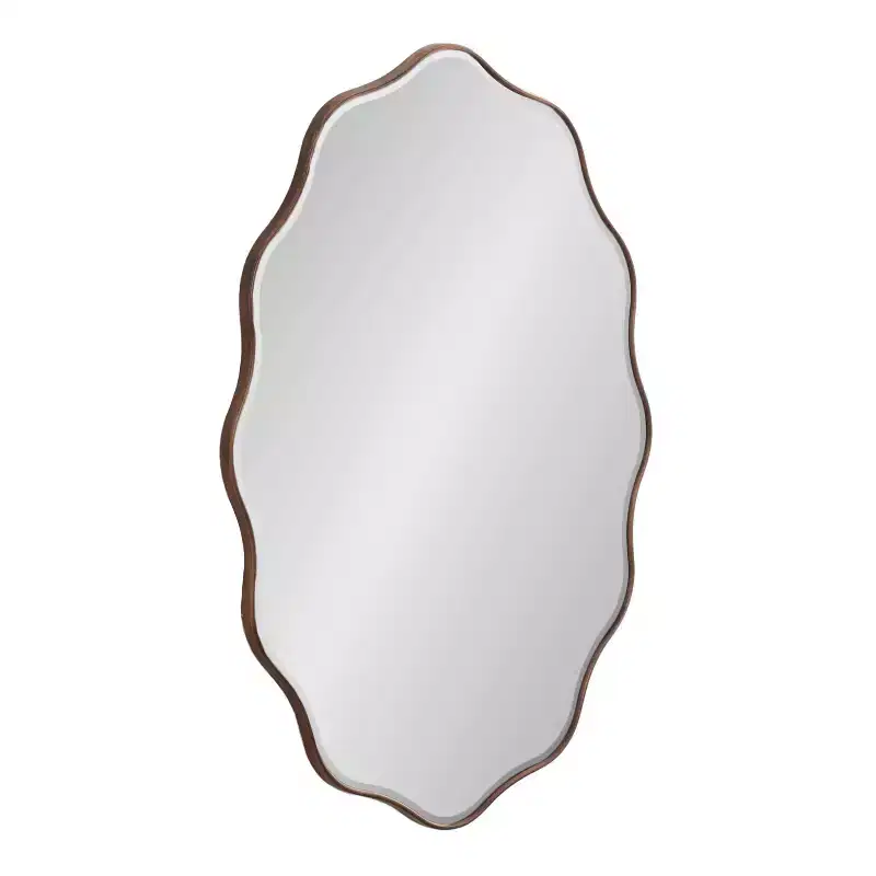 Oval Scalloped Mirror Bronze