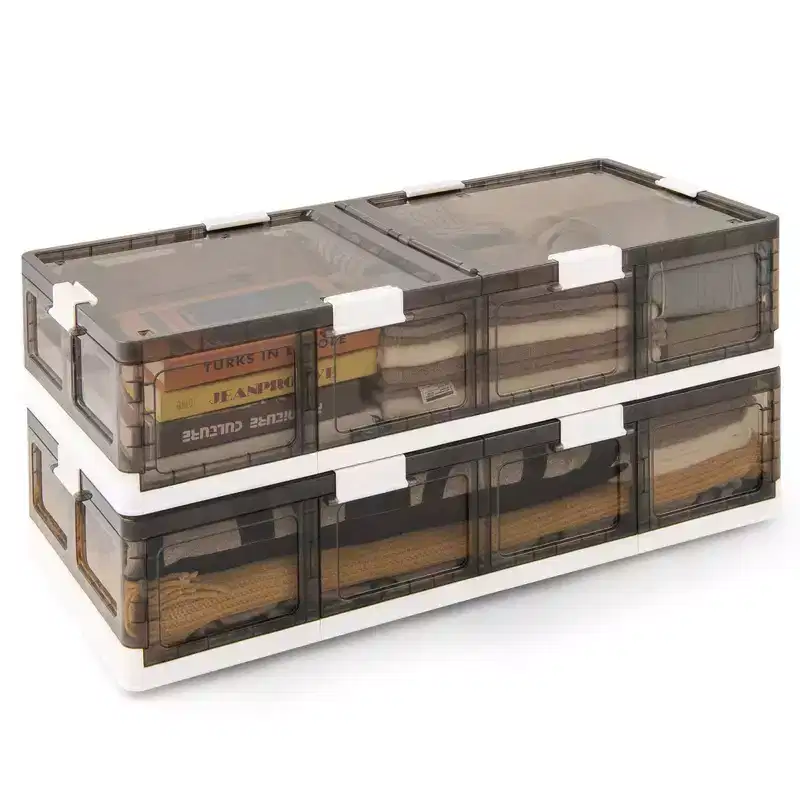 Costway 2/4 Pack 26.5 Gal Under Bed Storage Containers with Wheels Double Opening Lids