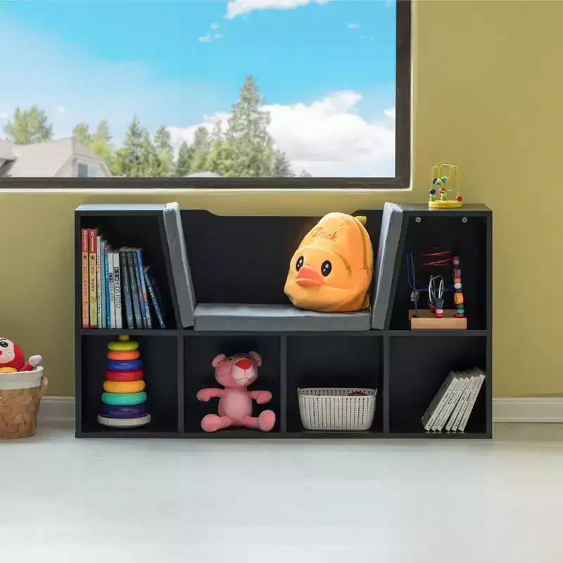 Multi-Purpose Bookshelf with Cushioned Reading Nook