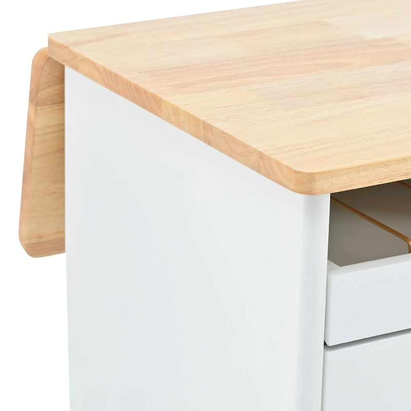 Kitchen Island with Drop Leaf, LED Light
