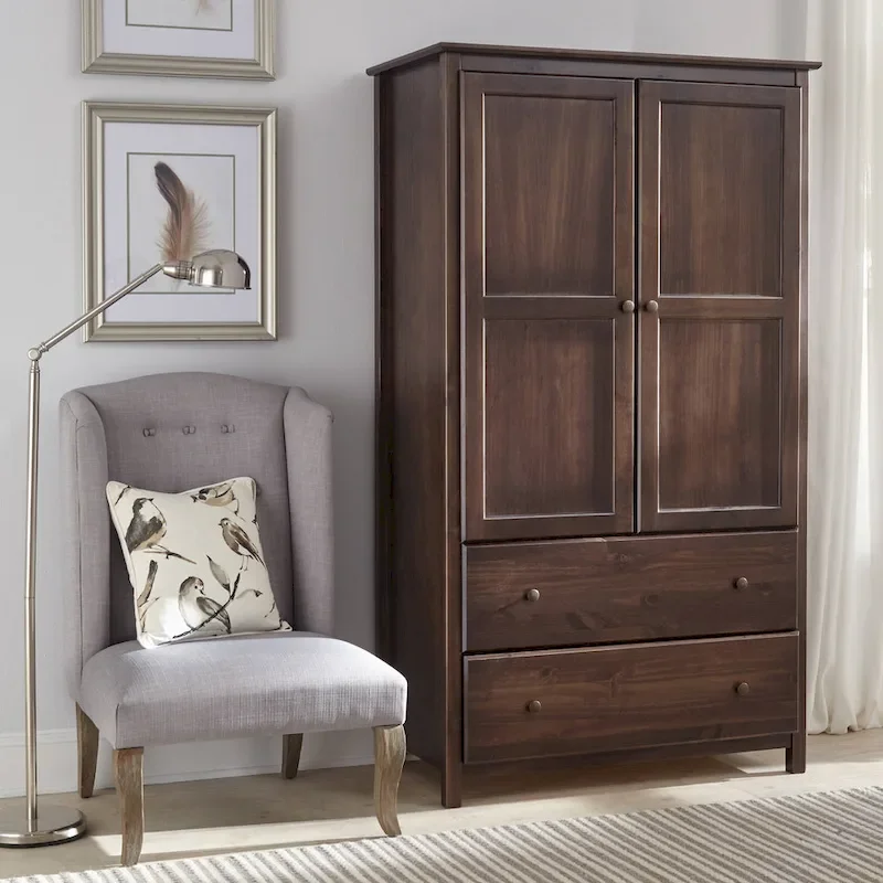 2-Door Solid Wood Armoire - 41x72x22