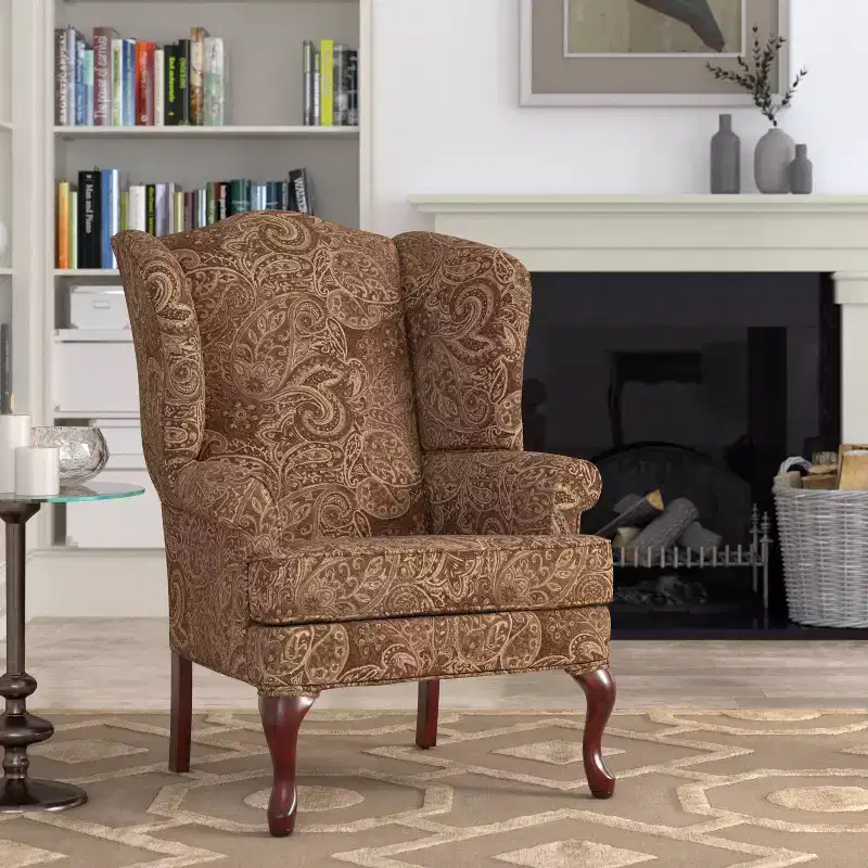 Paisley Traditional Wingback Accent Chair