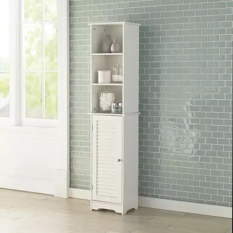 Tall MDF Storage Cabinet with Adjustable Shelves