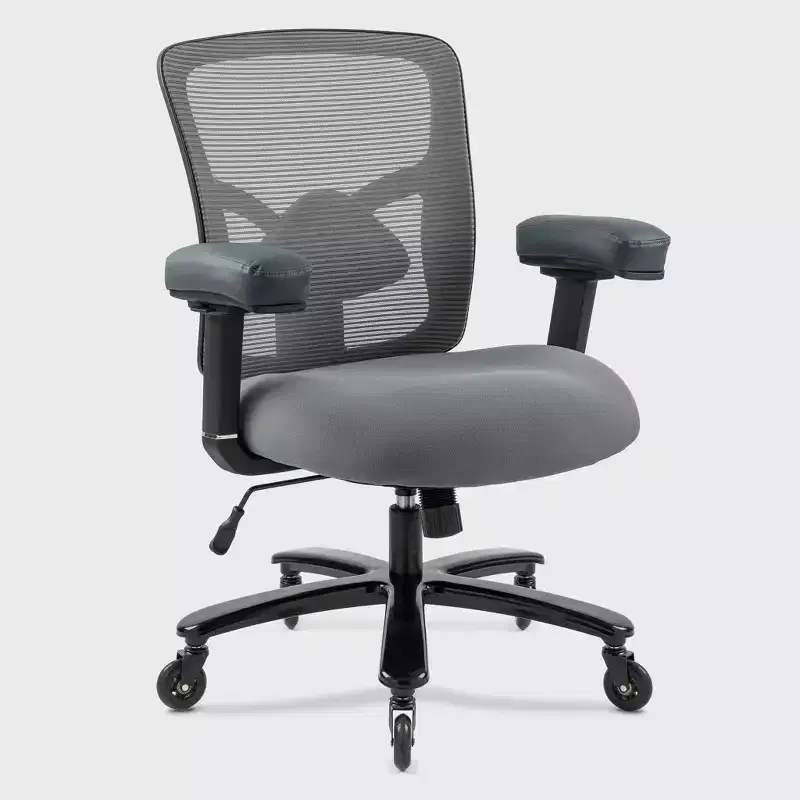 400 lb Big & Tall Mesh Chair: Wide Seat, Lumbar Support, High Back Executive Swivel for Heavy People