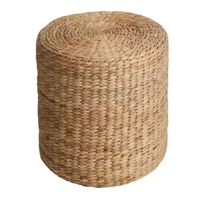 JONATHAN Y Zoey Modern Coastal Hand-Woven Hyacinth Stool