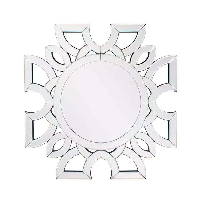 Howard Elliott 19.75"x19.75" Eduina Round Symmetrical Cut Pattern Wall Mirror
