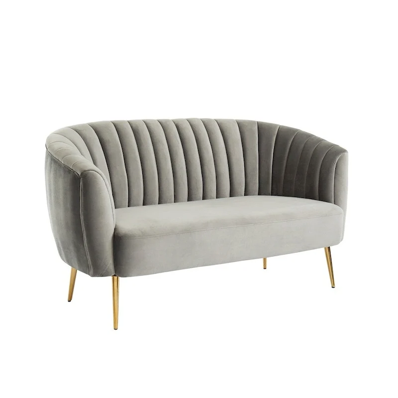 Contemporary Velvet Microfiber Tufted Love Seat