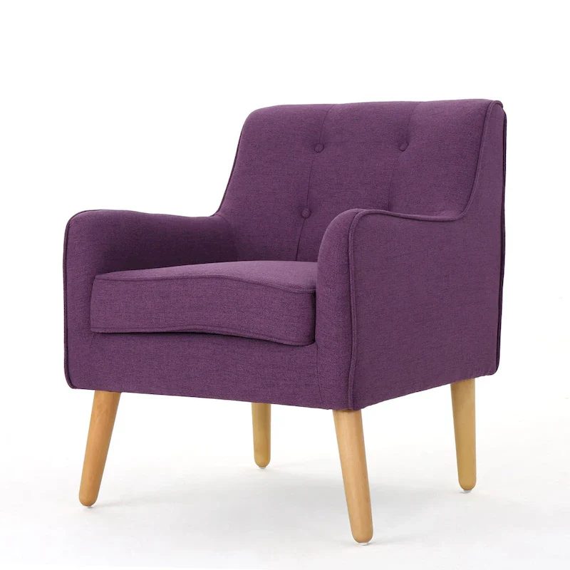 Upholstered Button-Tufted Accent Chair with Iron Hairpin Legs