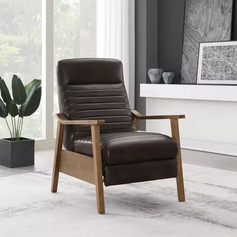 Press-Back Faux Leather Recliner Chair