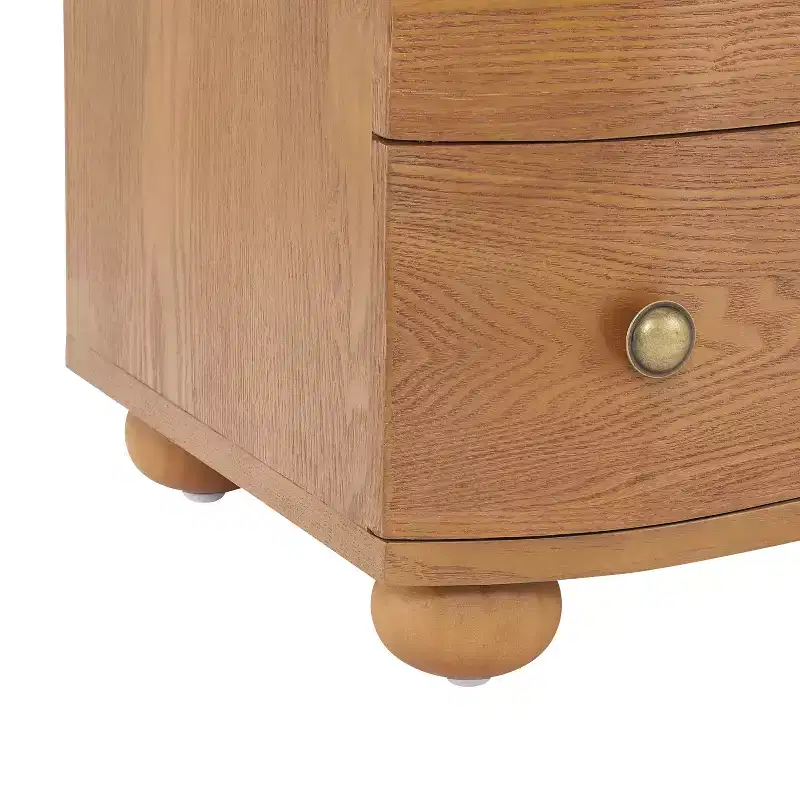 Christopher Knight Home Chaeryeong Modern Wooden 3-Drawer Nightstand with Curved Front Design