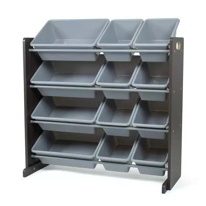 Toy Storage Organizer with Storage Bins Espresso/Gray