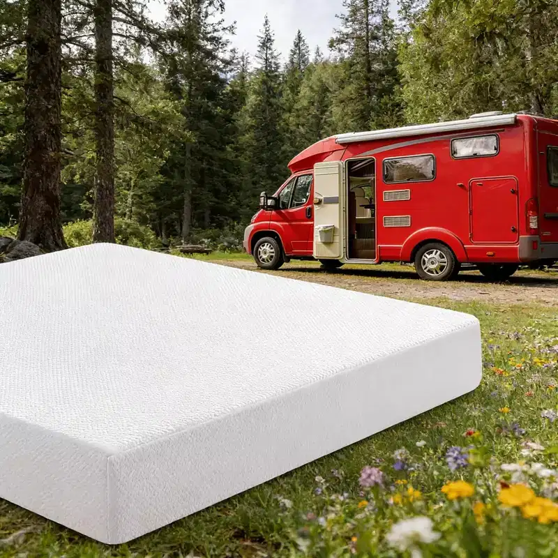 Dyonery 10 RV Mattress Cooling Green Tea Gel Memory Foam, Tencel Cover, Medium Firm & CertiPUR-US Certified for Campers/Trailers (Bed-in-a-Box)