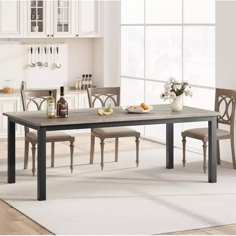 78.7 in Long Computer Desk,Large Industrial Office 2 Person Desk Workstation,Study Writing Wide Table,Modern Style Laptop Desk Tables for Home Office
