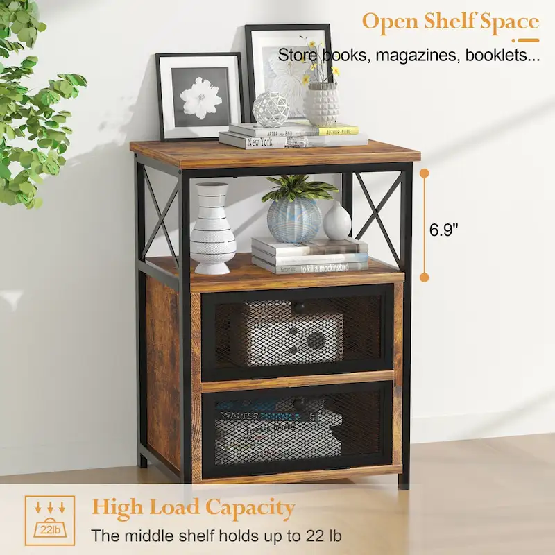 Taomika Modern Nightstands, Coffe Table, Coffe Table Sets, 5 Options, Brown