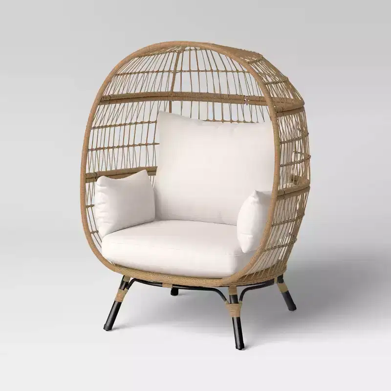 Steel Southport Rust Resistant Outdoor Patio Egg Chair Black - Threshold™