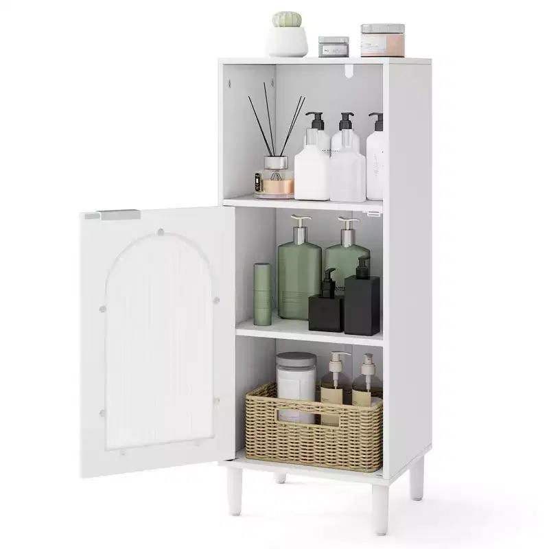 White/Black/Gray/Natural Bathroom Floor Cabinet with Adjustable Shelf – 1 Unit