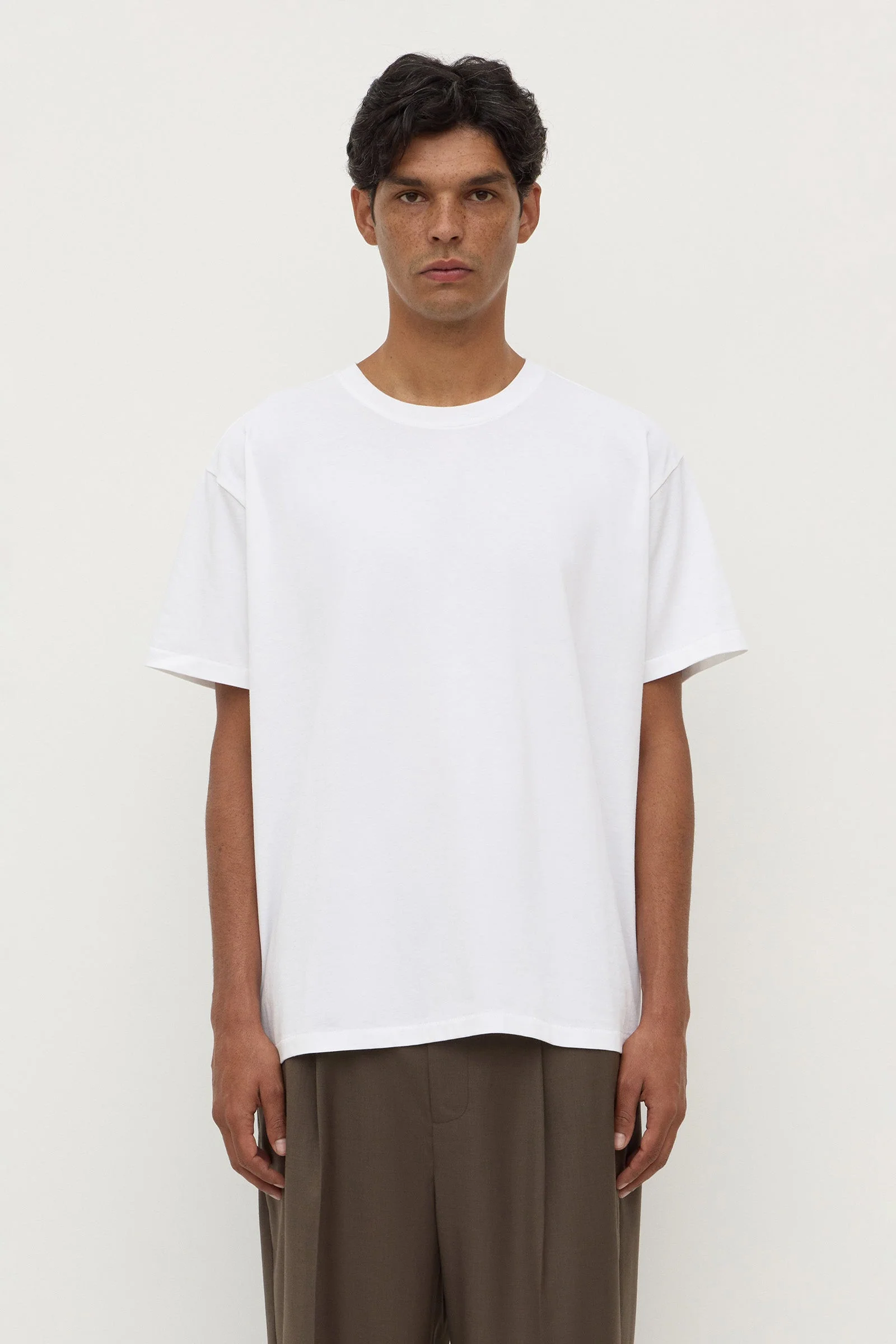 White Cropped Cotton Tee