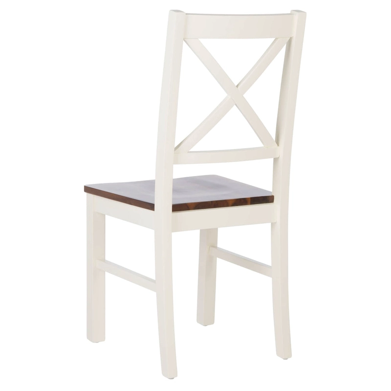 SAFAVIEH Concetta White/Natural Dining Chair - 17.5 W x 19.5 L x 37 H - 18W x 20D x 37H