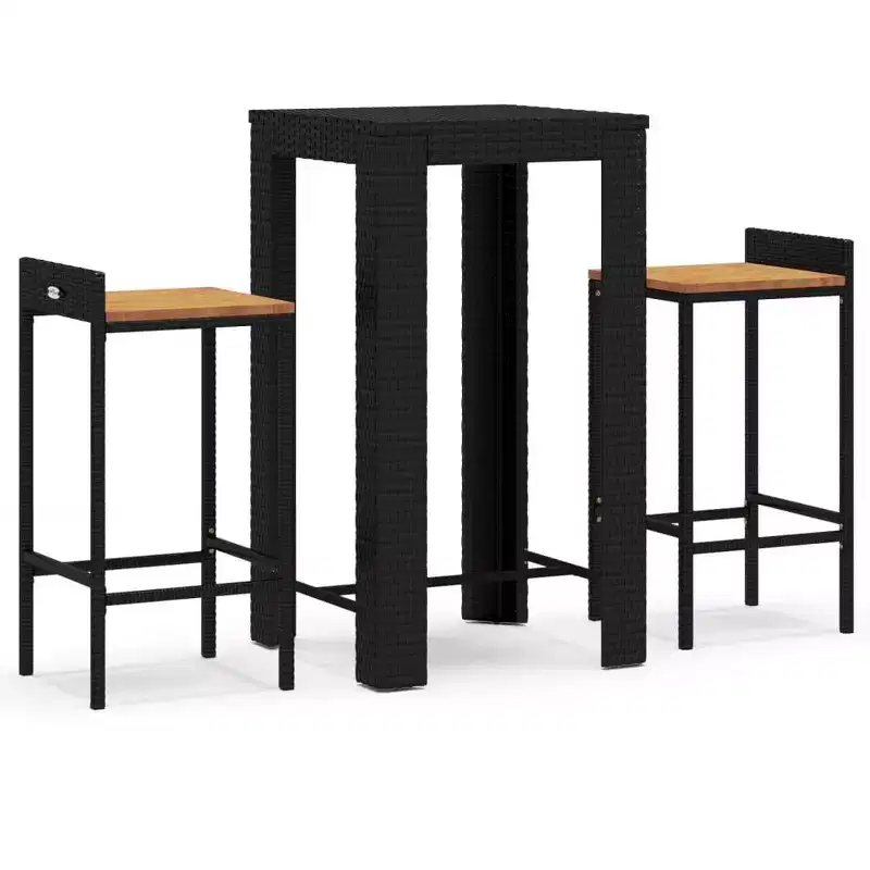 vidaXL Garden Bar Set Poly Rattan Medium Durable Bar Table Set