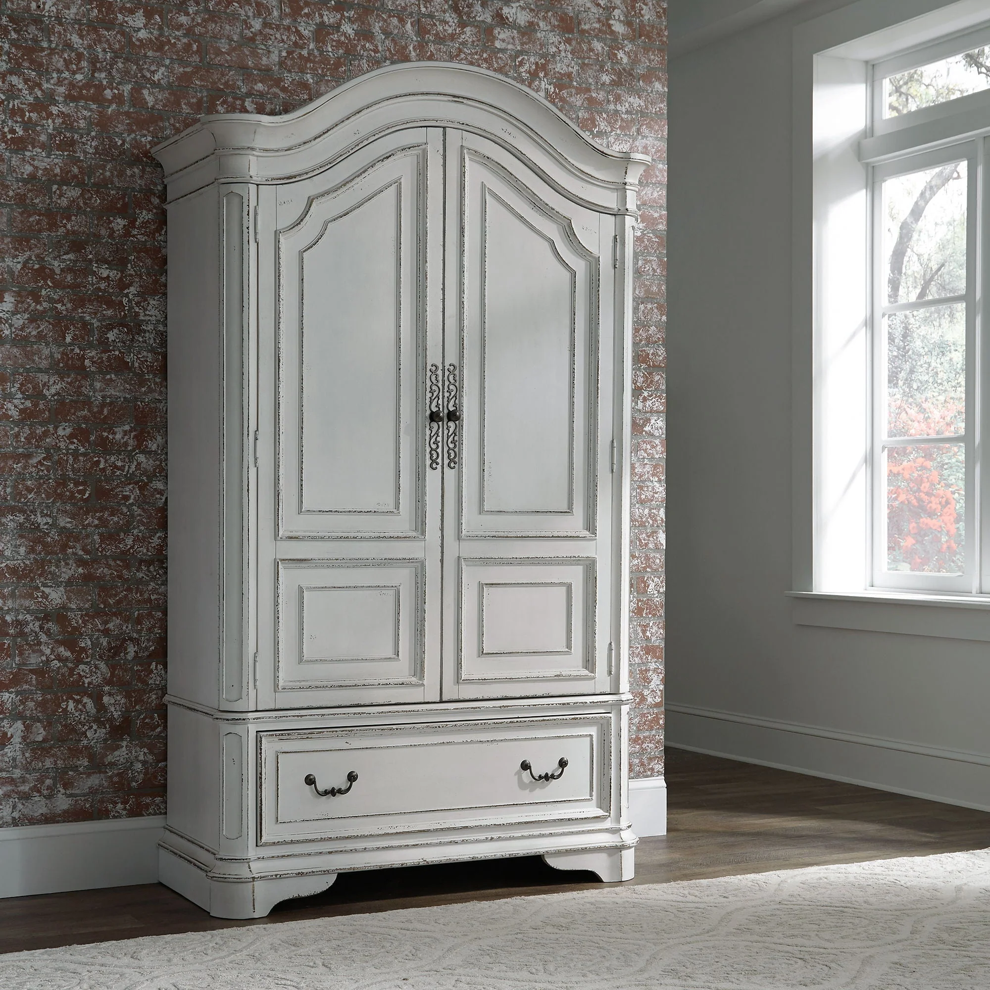 Armoire White product Features Full Extension Metal Side Guides French & English Dovetail