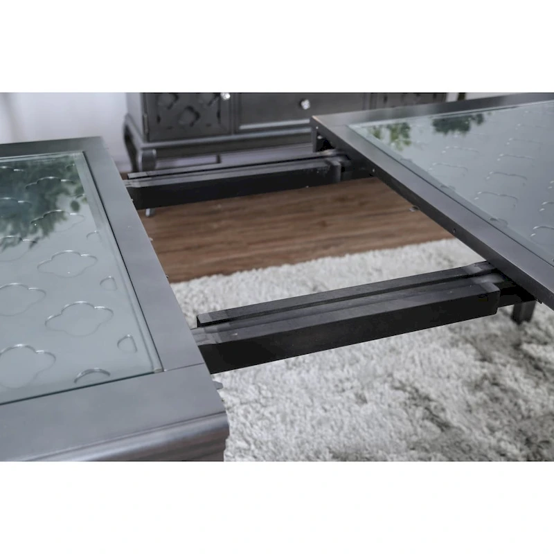 Furniture of America Tily Glam Grey 84-inch Expandable Dining Table