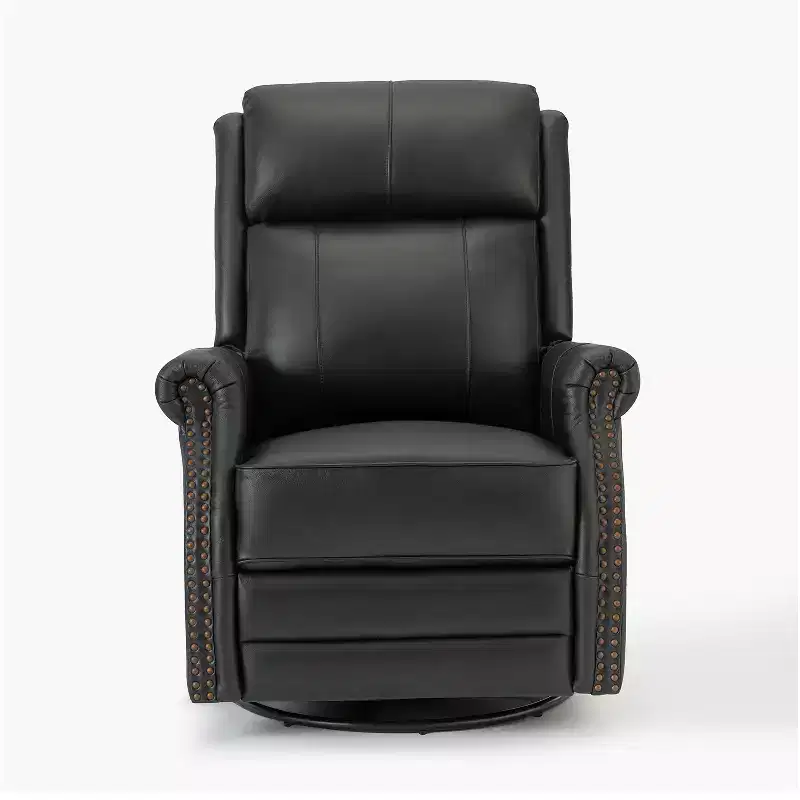 Irene 30.5 Wide Genuine Leather Manual Recliner with Rolled Arms| ART OF LIVING DESIGNS