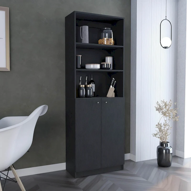 Home 2-Door Bookcase, Storage Unit 2 Doors