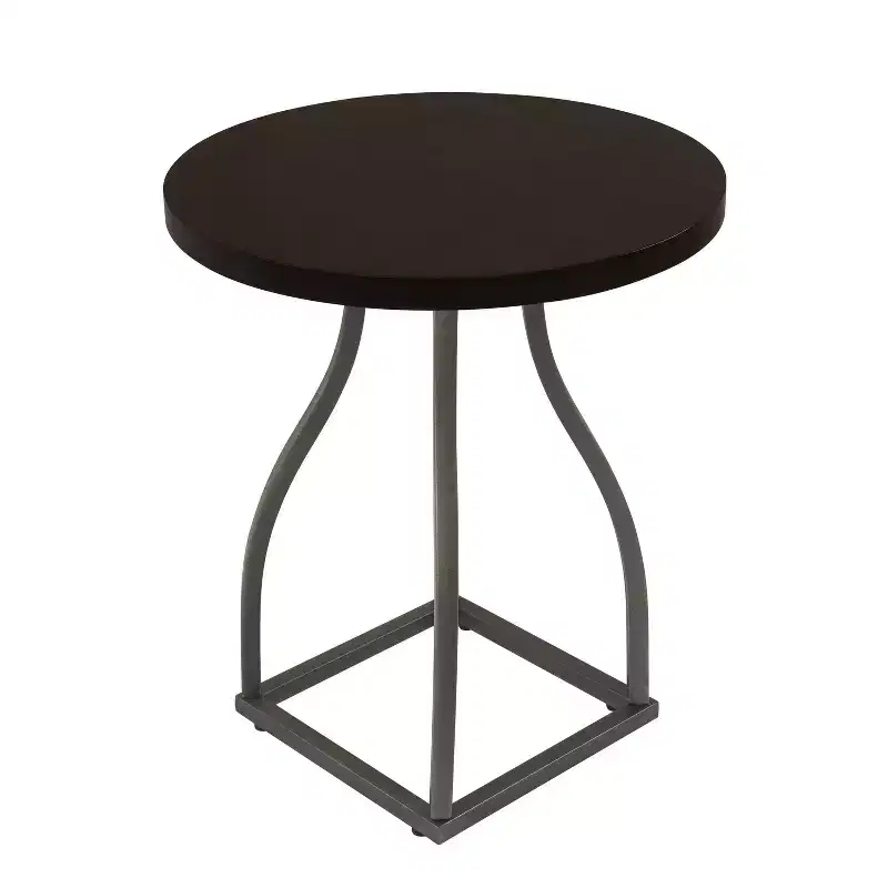 HomePop Lindsay Metal Base Accent Table Umber