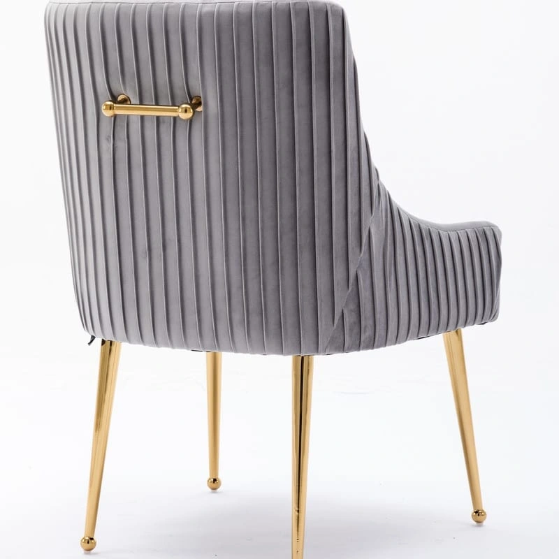 SEYNAR Mid Century Velvet Accent Dining Chair Set of 2 with Rear Handle