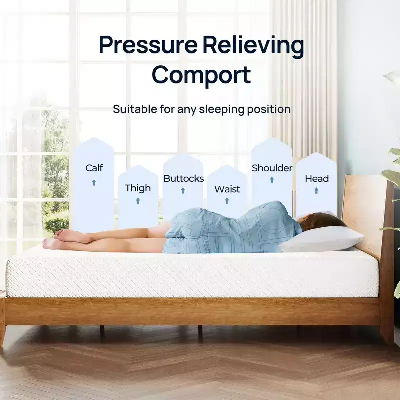 Greenstell Mattress, Cooling Gel Memory Foam Mattress, 2-Layer Bamboo Charcoal & Support Foam for Sleep Comfort