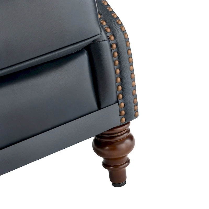 Alex Classic Wingback Leather Armchair with Nailhead Trim Set of 2 by HULALA HOME