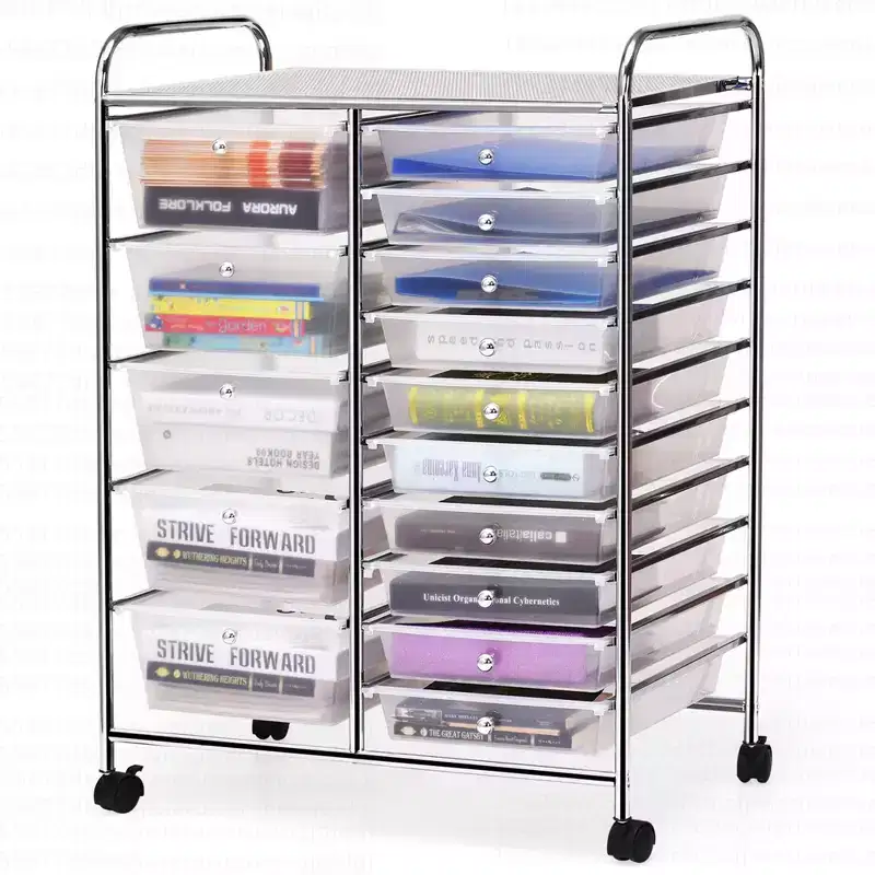 15-Drawer Art & Craft Rolling Storage Cart | Tools, Scrapbook & Office Organizer