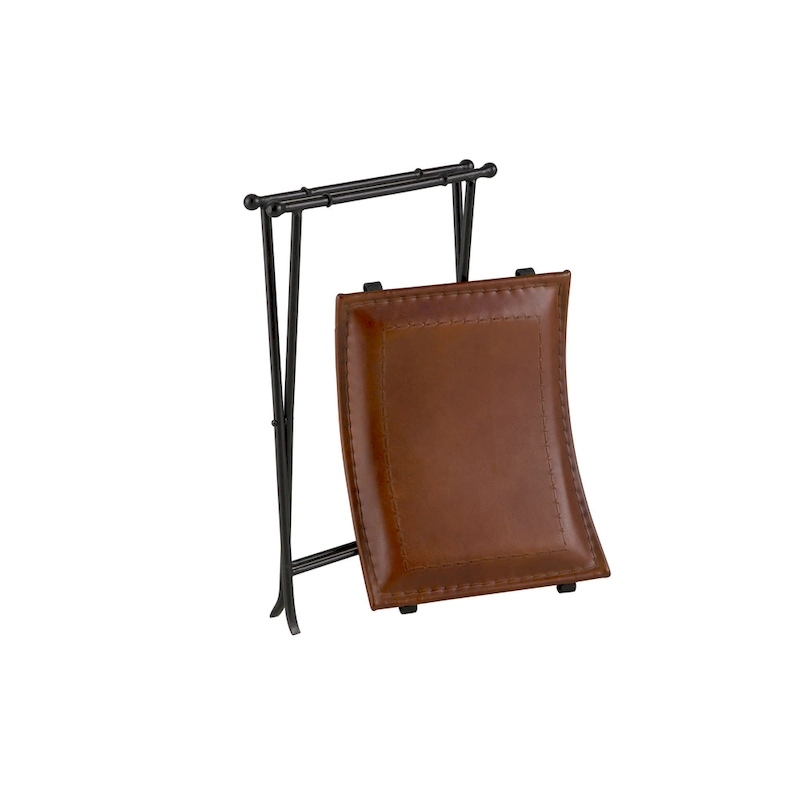Silla Top Grain Leather Cinnamon Saddle Seat Accent Bench